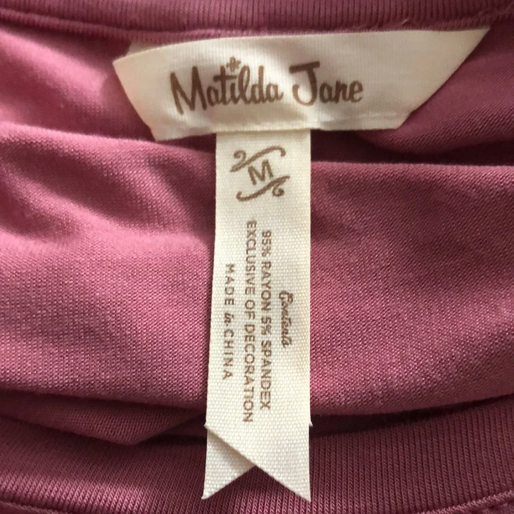 Matilda Jane Rose Pink Sharkbite Dolman Sleeves Tunic size Medium Pink Power BC - Picture 8 of 10